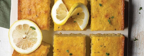 Lemon and thyme olive oil cake