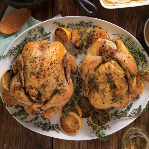 Lemon and thyme roasted chicken