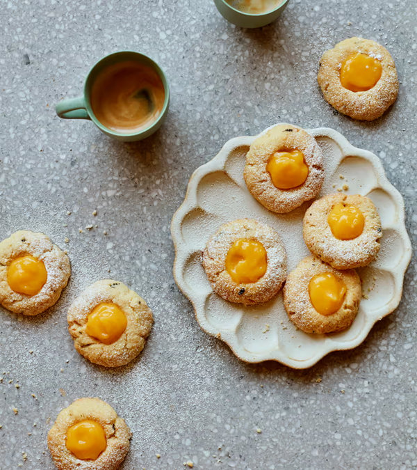 Lemon and thyme thumbprint cookies