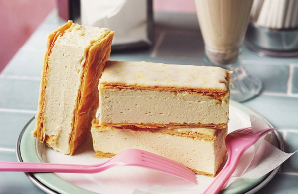 Lemon and vanilla slice