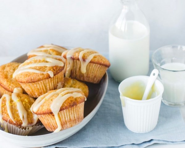 Lemon and white chocolate muffins