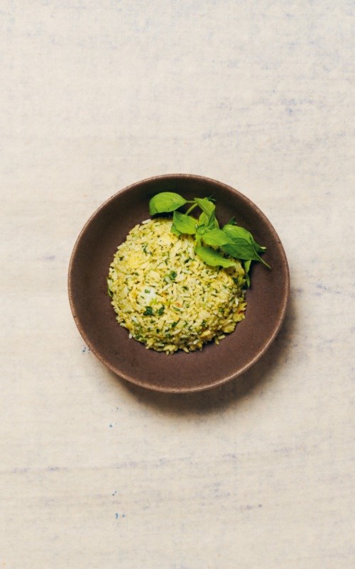 Lemon basil fried rice (Cơm chiên lá é)