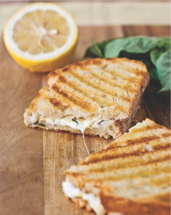 Lemonbasil grilled cheese panini recipe Eat Your Books