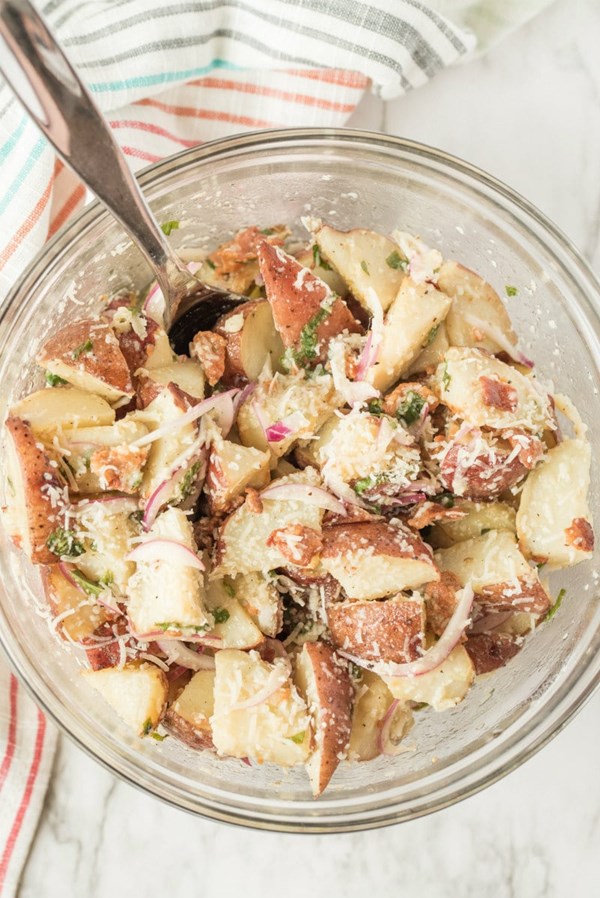 Lemon-basil roasted potato salad