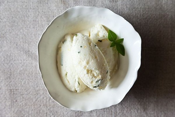 Lemon basil sherbet