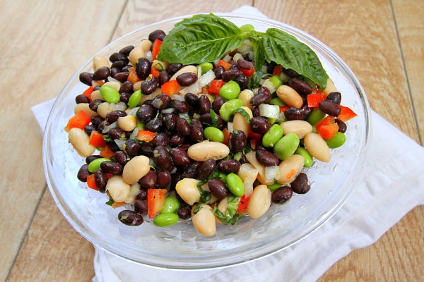 Lemon basil three bean salad