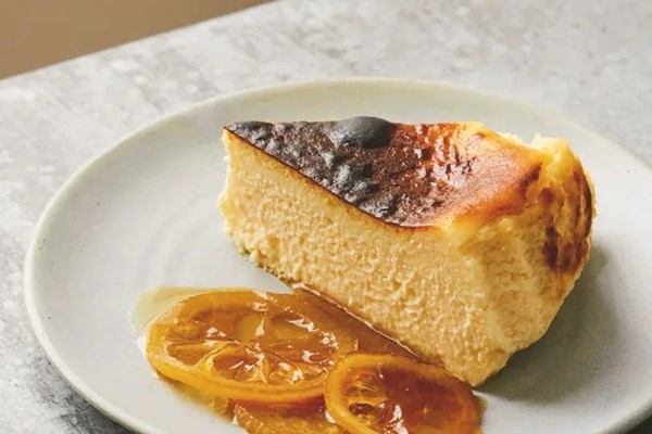 Lemon Basque cheesecake with sticky lemons