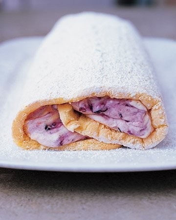 Lemon-blackberry semifreddo roll