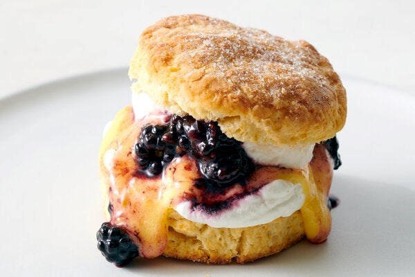 Lemon-blackberry shortcakes