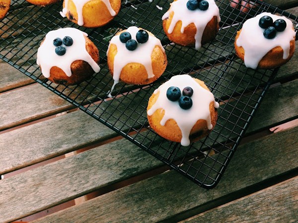 Lemon, blueberry and almond "teacakes"