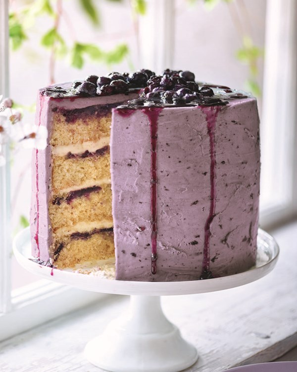 Lemon, blueberry and coconut cake