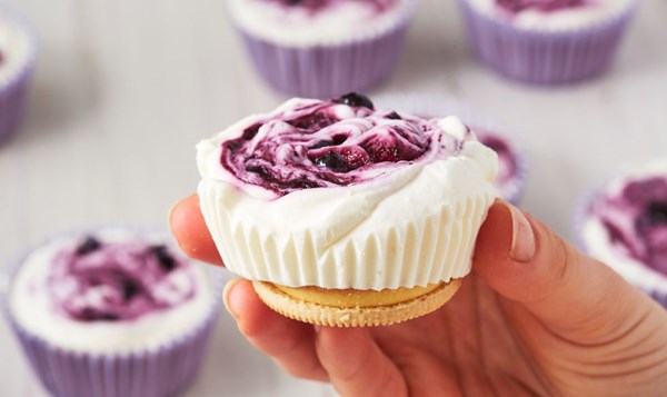 Lemon blueberry mini cheesecakes