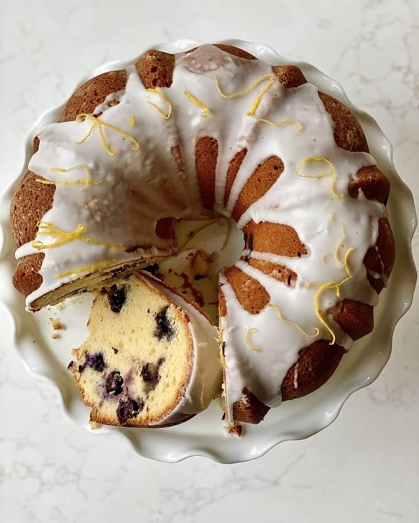 Lemon blueberry pound cake 