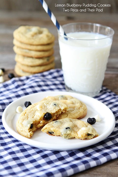 Lemon blueberry pudding cookies