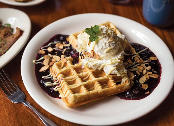Lemon-blueberry waffles