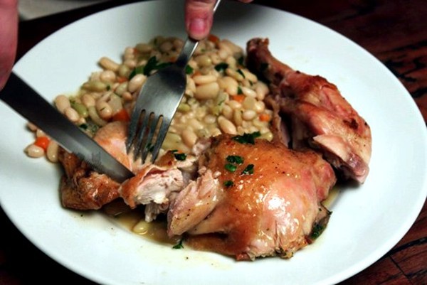 Lemon butter chicken with white beans