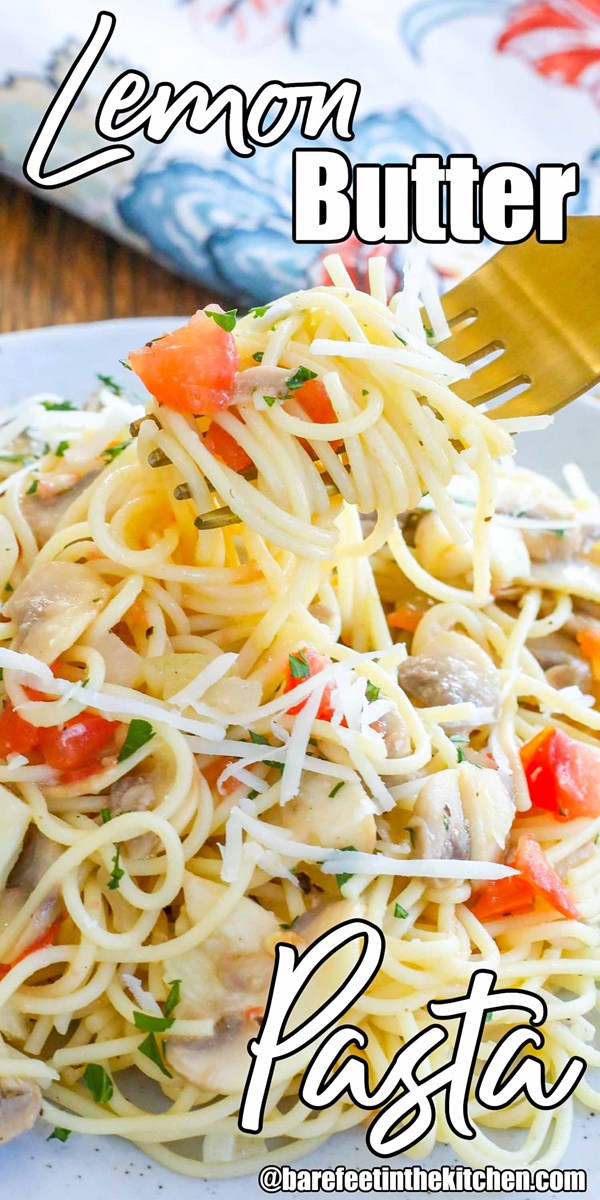 Lemon butter pasta with tomatoes