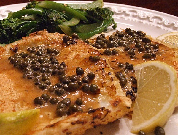 Lemon-caper calamari steaks