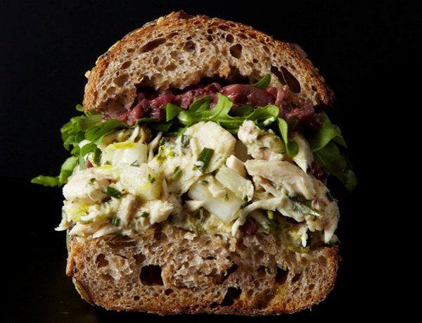 Lemon-caper tuna sandwich