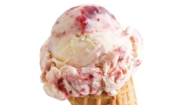 Lemon cheesecake-raspberry swirl no-churn ice cream