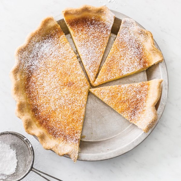 Lemon chess pie with cornmeal-buttermilk crust