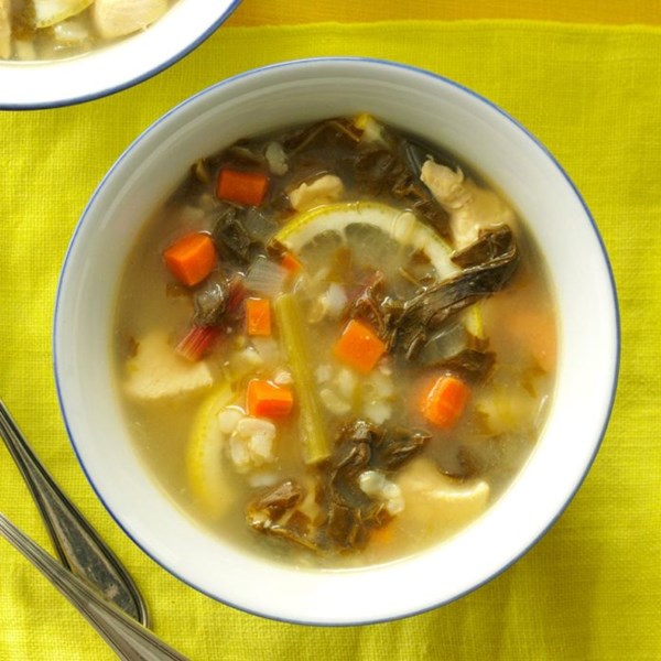Lemon chicken and rice soup