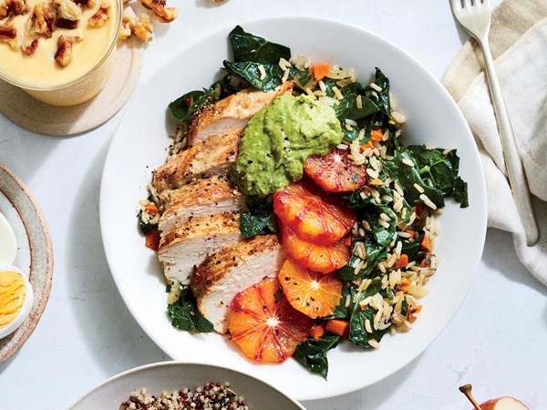 Lemon chicken citrus bowls