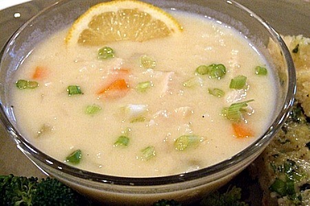 Lemon-chicken rice soup