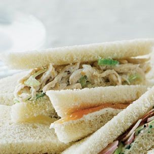 Lemon-chicken salad tea sandwiches