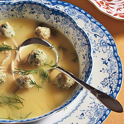 Lemon chicken soup with dumplings