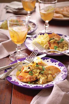 Lemon chicken with artichokes
