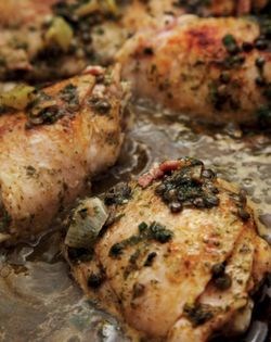 Lemon chicken with lentils