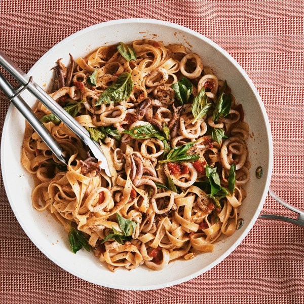 Lemon-chile calamari pasta