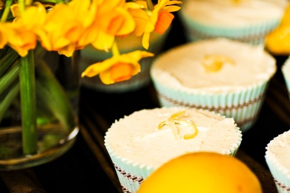 Lemon, coconut, cardamon and poppyseed cupcakes with buttercream frosting