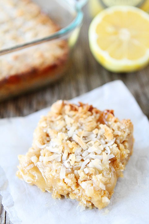 Lemon coconut crumb bars