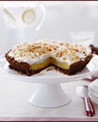 Lemon-coconut tart with brown-sugar cream