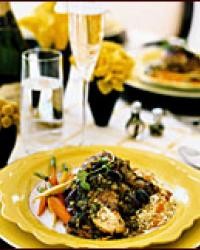 Lemon confit chicken with Calamata olives