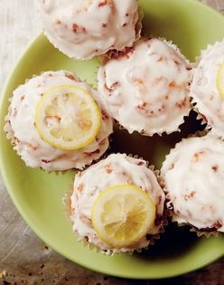 Lemon cornmeal muffins with lemon glaze