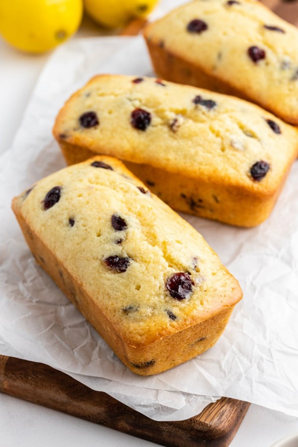 Lemon-cranberry mini loaves