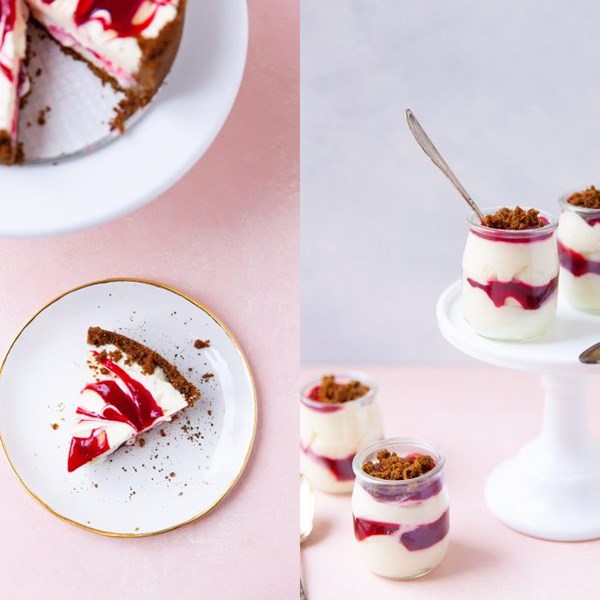 Lemon cranberry swirl pie