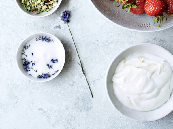 Lemon cream & lavender sugar dip
