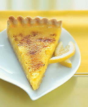 Lemon crème brûlée tart