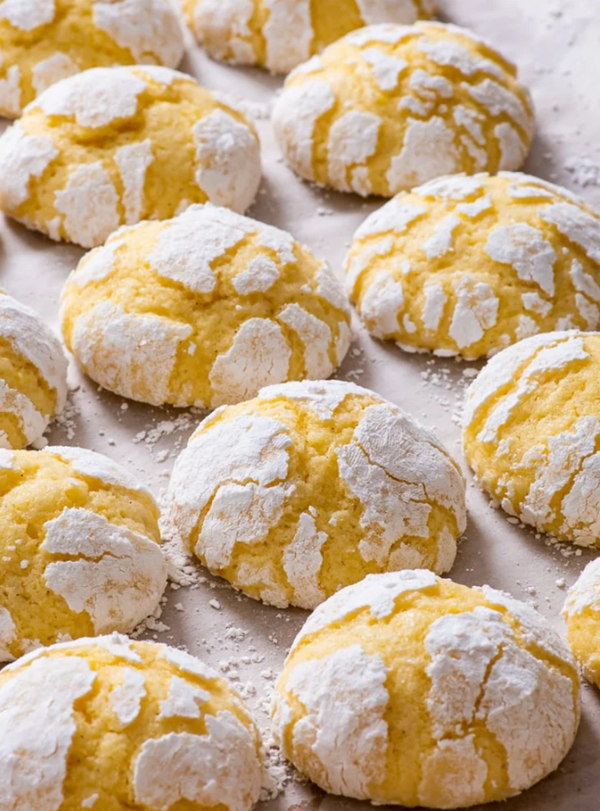 Lemon crinkle cookies: gluten-free