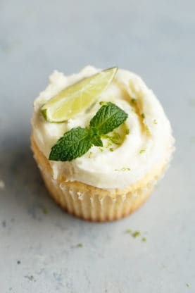 Lemon cupcakes with mojito frosting