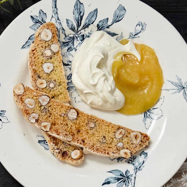 Lemon curd and vanilla biscotti