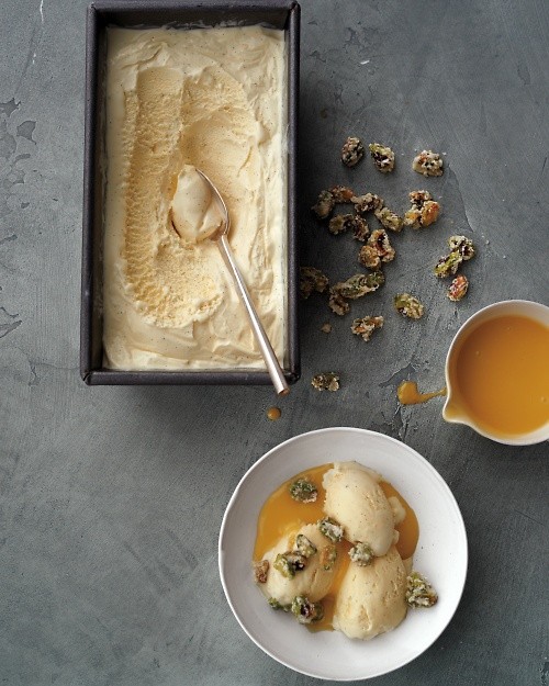 Lemon curd pistachio sundaes