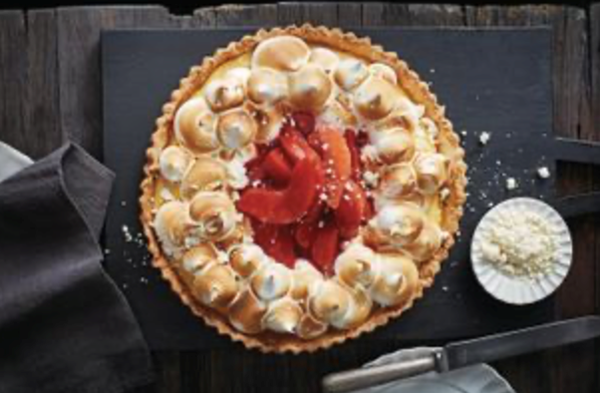 Lemon curd tart with poached quince, meringue and chocolate soil [Matthew Roberts, Eschalot]