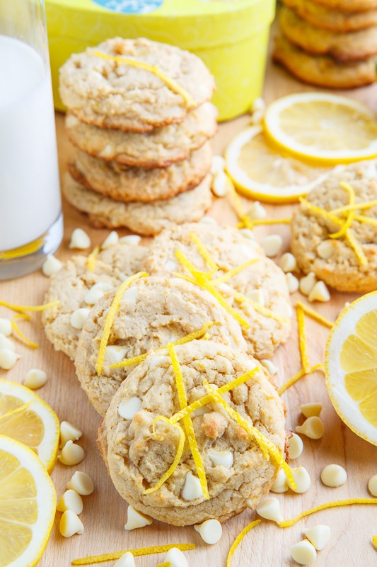 Lemon curd white chocolate chip cookies