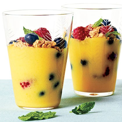 Lemon curd with berries