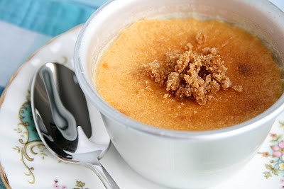 Lemon custard with graham cracker crumbs